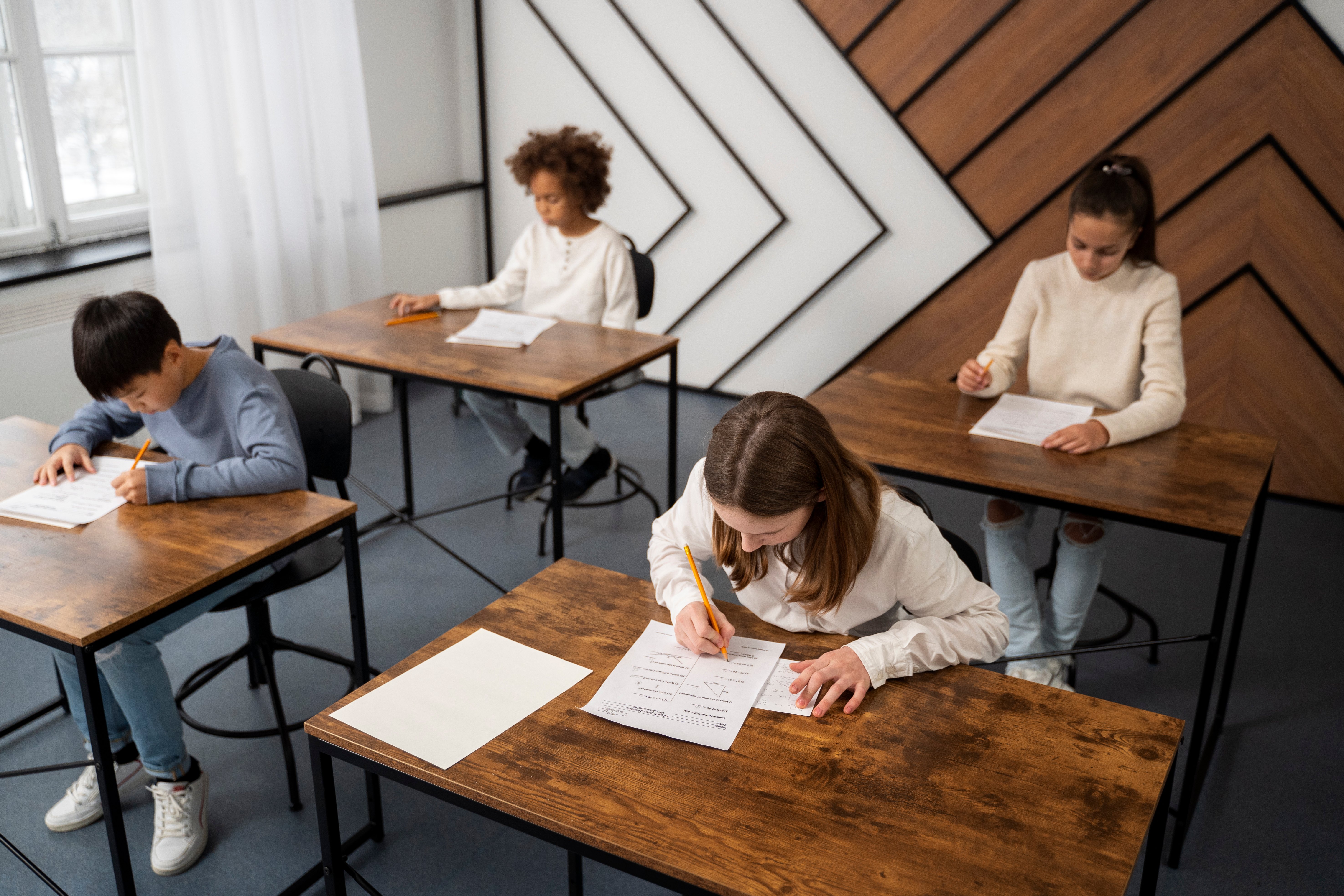 high-angle-kids-cheating-school