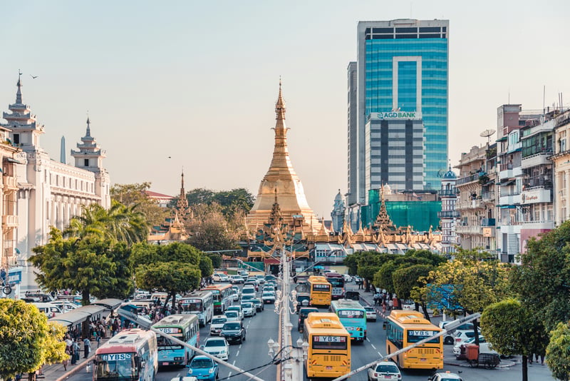 Sule Pagoda in Yangon, Myanmar