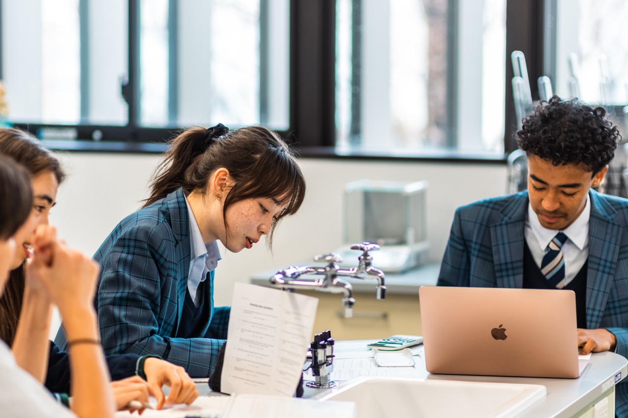 Students preparing for A Levels at Rugby School Japan